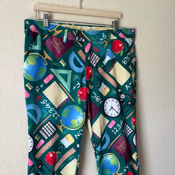 Loudmouth | Men's Novelty Print Pants Teacher Quirky Unique Pants Size 36x27" - Picture 2 of 8